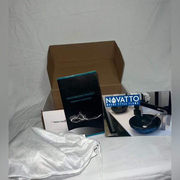 Novatto WAVE Single Lever Waterfall Lav Faucet Brushed Nickel